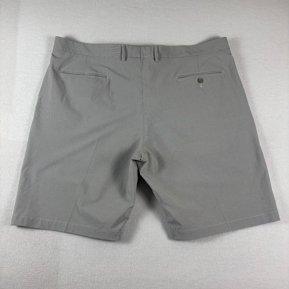 Mens Gray Micro Stripe Flat Front Golf Shorts Casual Performance Size 42 - Picture 12 of 16